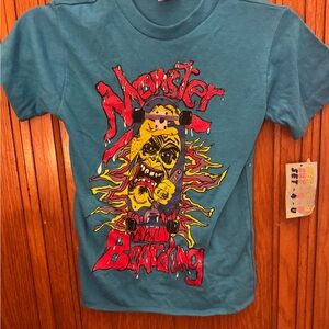 Monster Skateboarding Graphic Tee - Teal